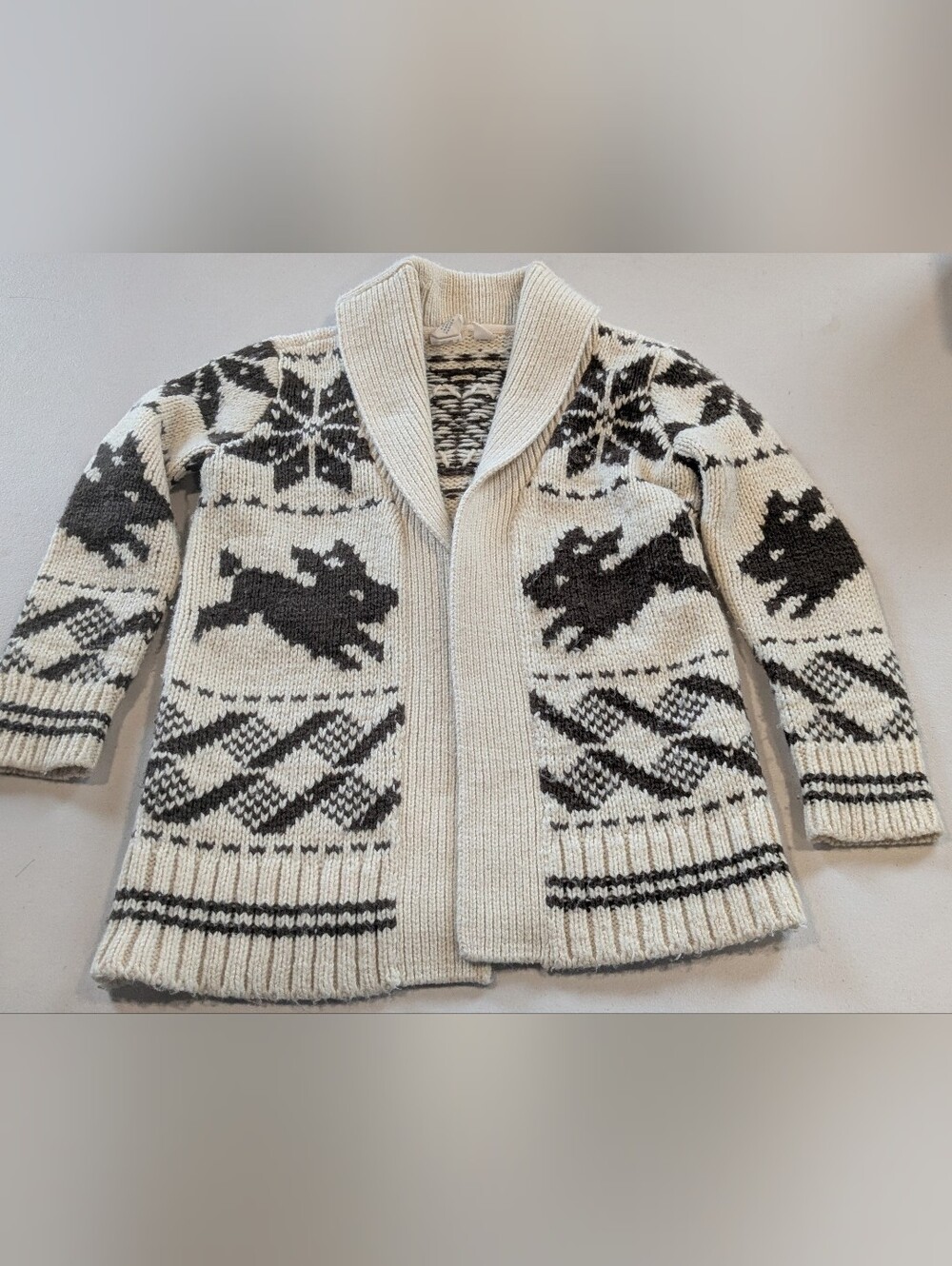 GAP kids SJP Fair Isle Knit Cardigan Sweater with Rabbit Pattern
